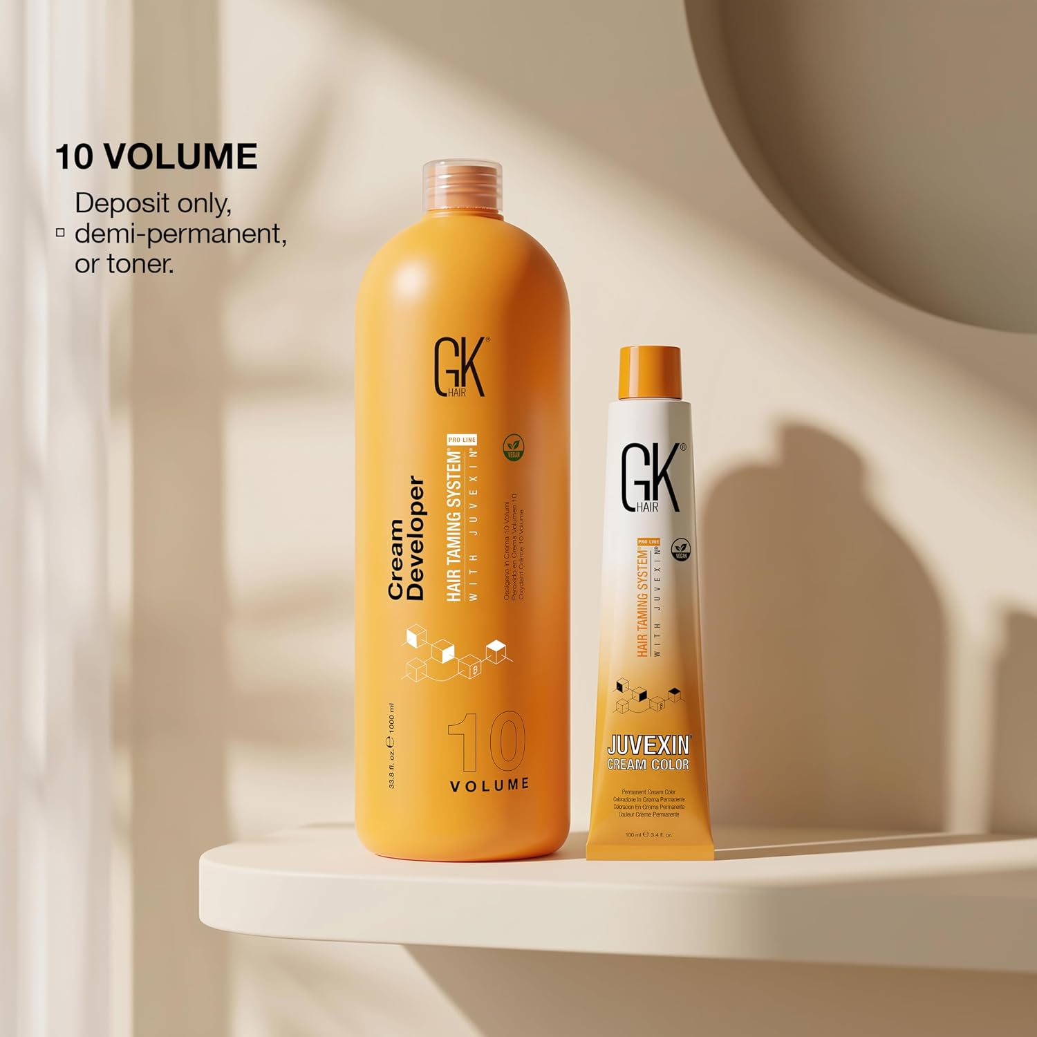 Global Keratin GK HAIR Professional Hair Creme 10 Volume Developer 33.8 Fl Oz for Hair Coloring Bleach - High-Performance Long Lasting Semi-Permanent Hair Color Toner Dye