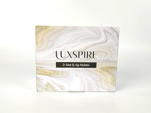 Miniatura 13 de Luxspire Soporte para hisopos de algodón, dispensador de soporte Qtip con tapa, soporte para bolas de algodón, contenedor de baño para algodón