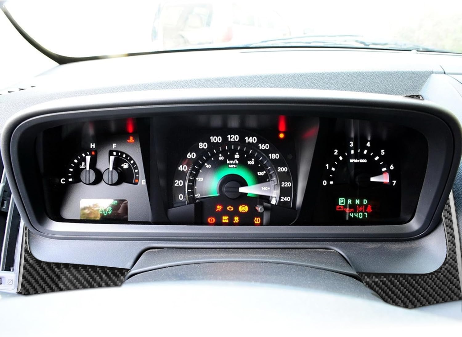 Real Premium 3K Soft Carbon Fiber Car Dash Instrument Trim Fuel Gauge Cover Speedometer Frame Decal Sticker Compatible with Dodge Journey 2009 2010