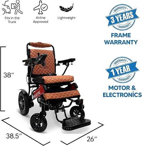 Vista 64 de Silla de ruedas eléctrica plegable de largo alcance 2021, silla de ruedas eléctrica, aprobada por aerolínea, resistente, motorizada por movilidad