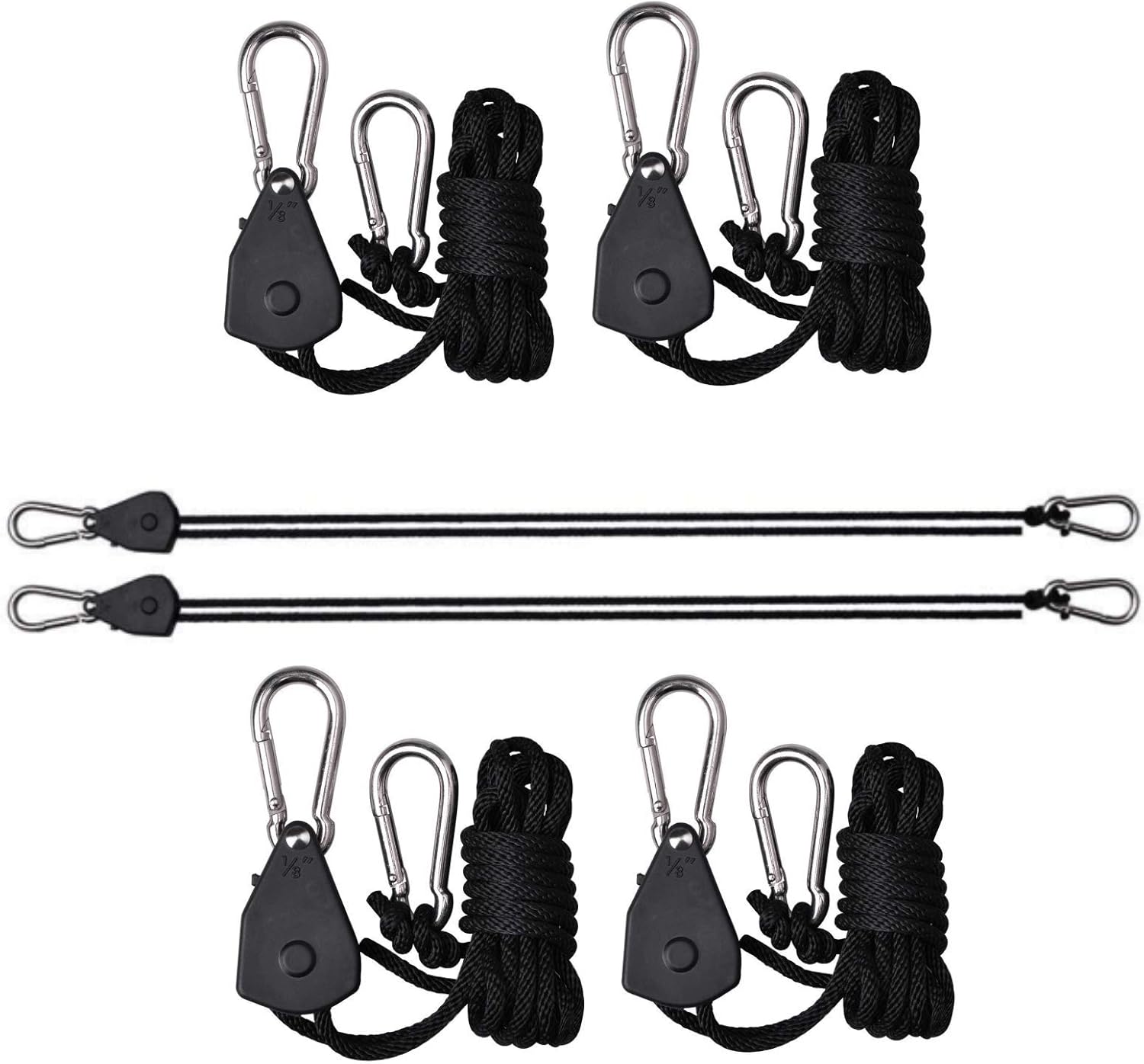 CDMALL 2 pair of 1/8'' Heavy Duty Adjustable Rope Clip
