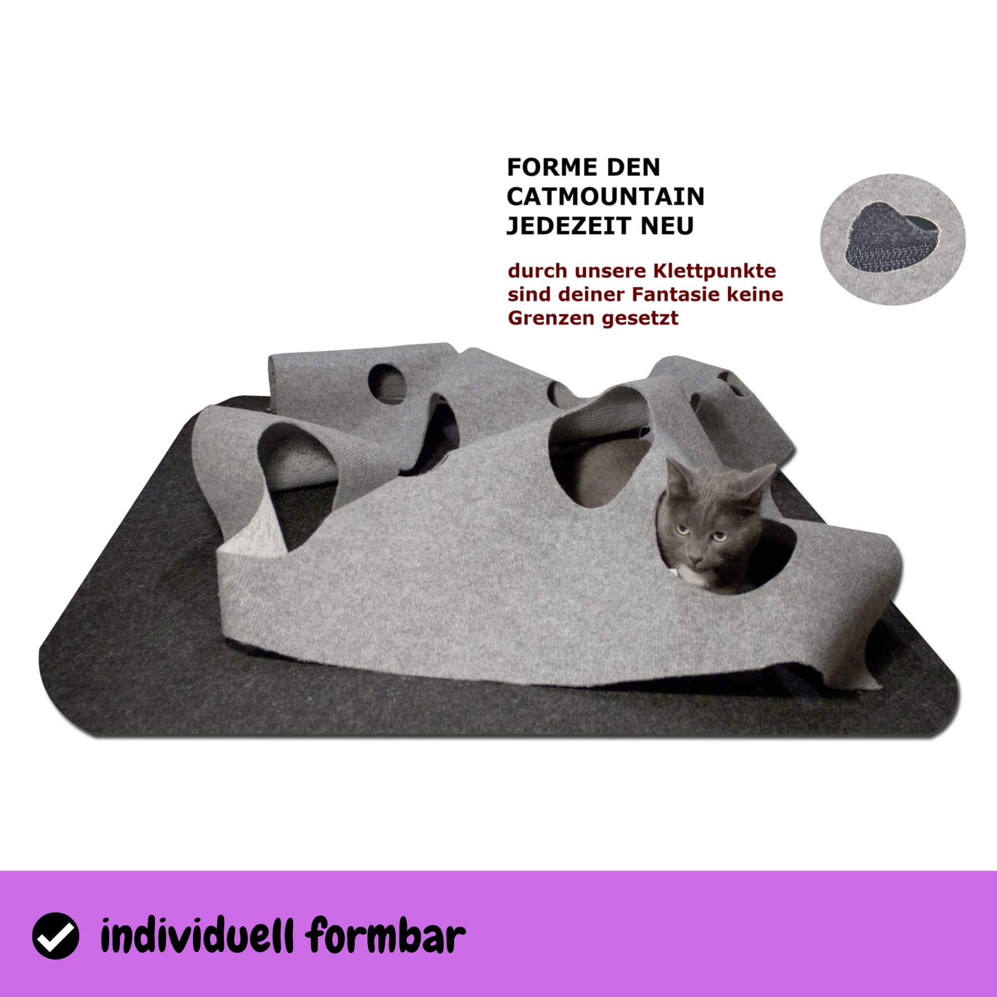 CatMountain® Katzenteppich Katzentunnel Katzenspielzeug interaktives Katzenspielzeug Kitten Spielzeug für Deine Katze.