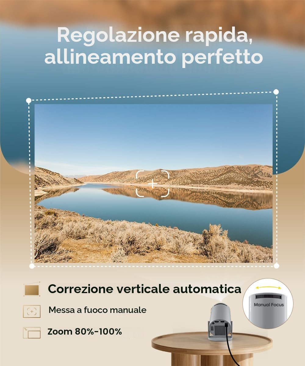 Magcubic Mini Proiettore Portatile 4K 200 ANSI WiFi 6 BT 5.4 Android 14.0