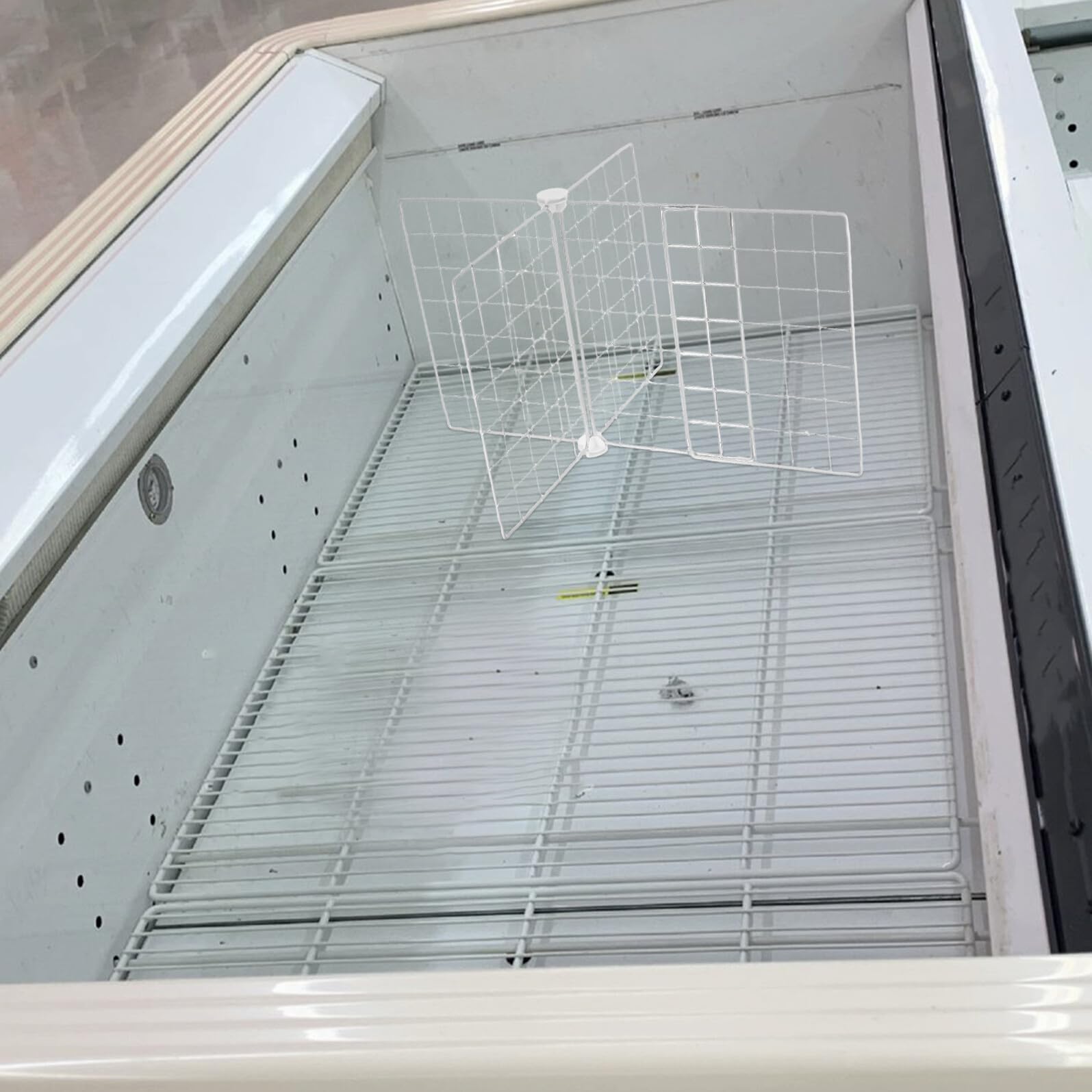SOLUSTRE Divisor Organizador de Congelador de Hierro Estanterías Ajustables para Refrigerador Doméstico Compartimentos Internos y Cestas de Almacenamiento