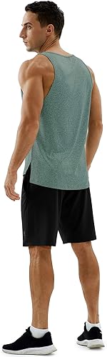 Miniatura 3 de icyzone Camiseta deportiva sin mangas con espalda cruzada para hombre, para gimnasio, entrenamiento, correr, ejercicio