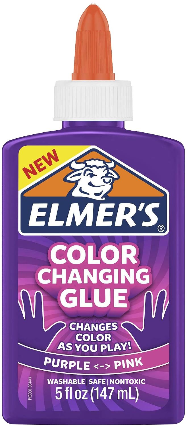 Elmer's Color Changing Liquid Glue | Makes Slime That Changes Color As You Play, Pink to Purple, 5 oz.