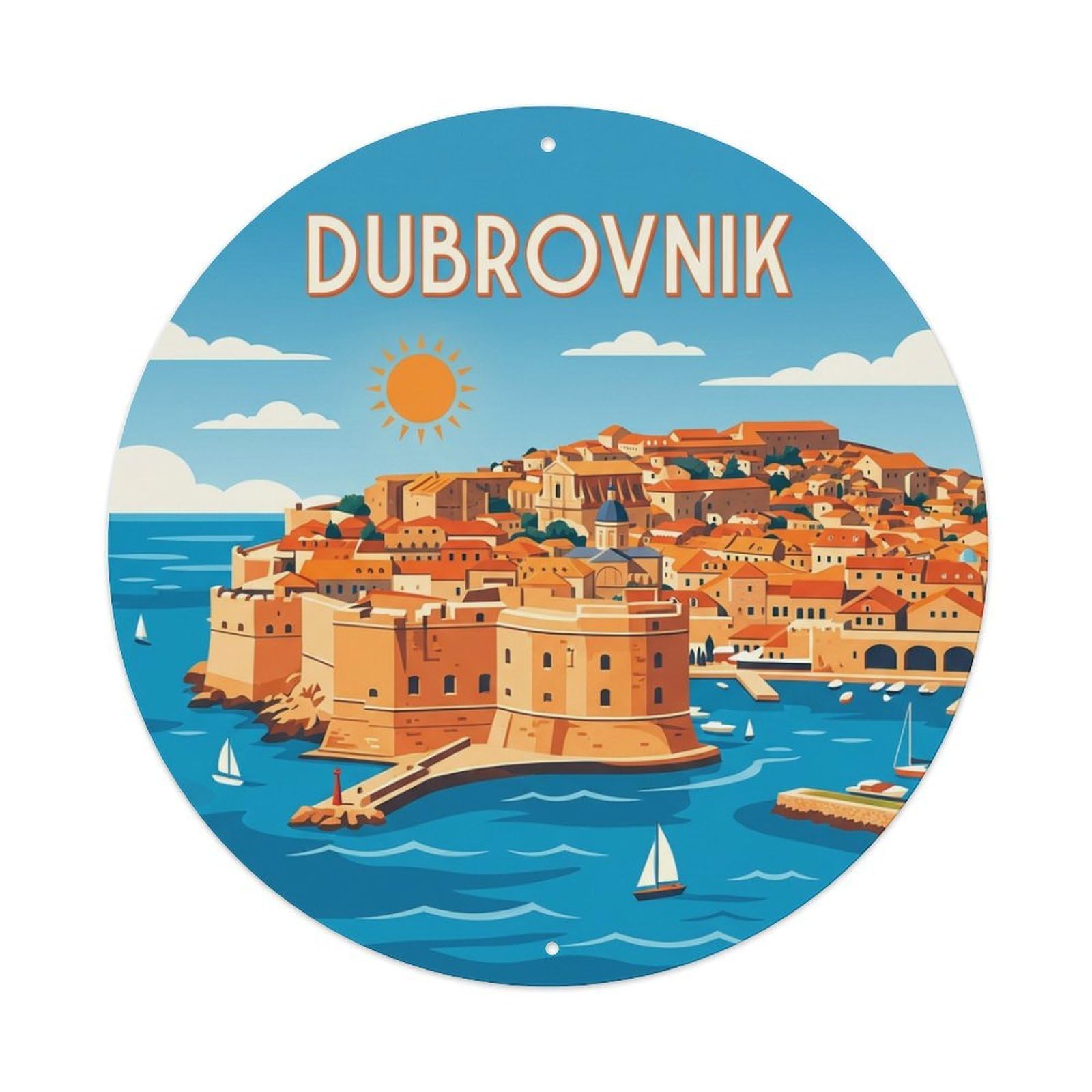 Metal Tin Sign Retro Travel Croatia Dubrovnik