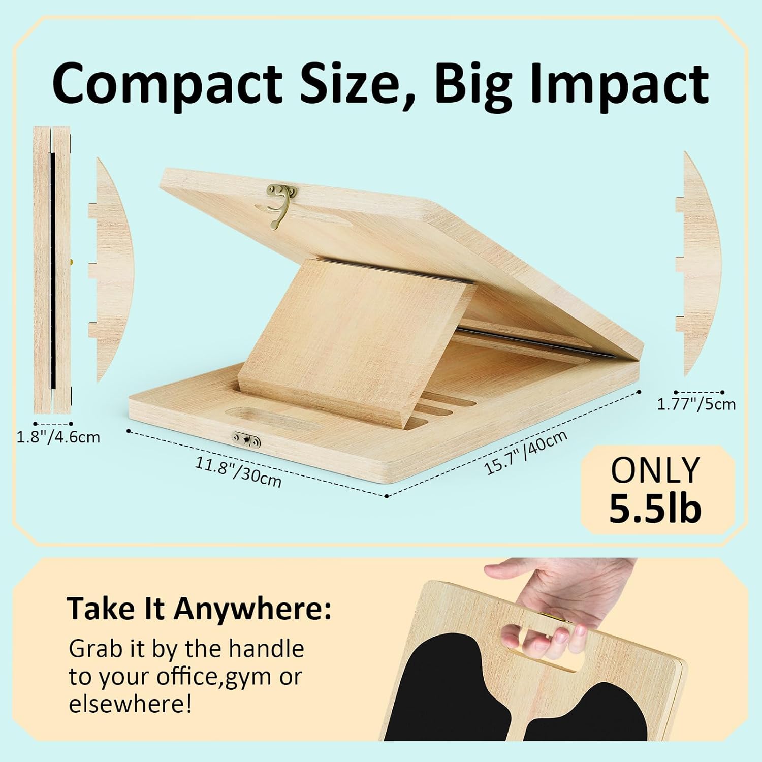 MPortable Wooden Slant & Balance Board for Calf Stretch, Squats, Pilates & Therapy. Multi-angle adjustable, anti-slip, ergonomic design. 350LBS capacity for legs, knees & core training.