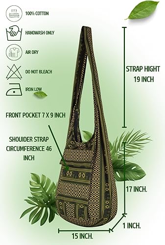 Miniatura 4 de Your Cozy - Bolsa bandolera bohemia y hecha a mano, de algodón, unisex