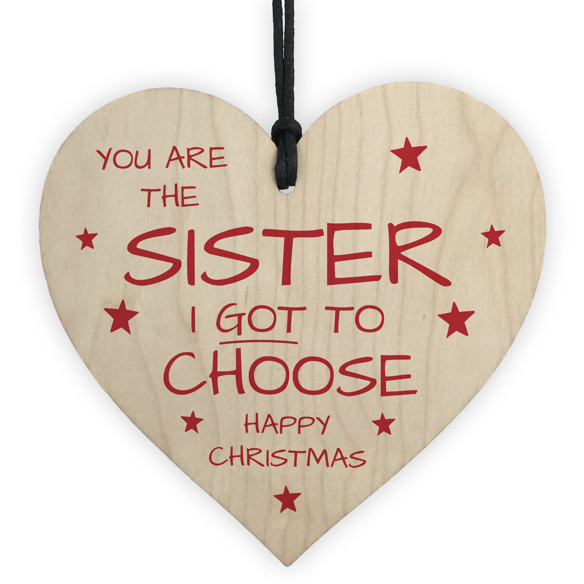 Red Ocean Christmas For Best Friend Sister Gifts Wood Heart Sister I Got To Choose Plaque Thank You