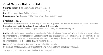 UltraCruz - sc-364925 Goat Copper Bolus Supplement for Kid Goats, 100 Count x 2 Grams