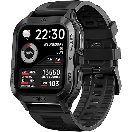 KOSPET Smart Watch - Smart Sleep Tracking Huge Battery (Call Receive/Dial) 5ATM Waterproof Outdoor Rugged Watch Tracker for iPhone Android with 70 Sports Modes - 1.85" Ultra Large HD Display