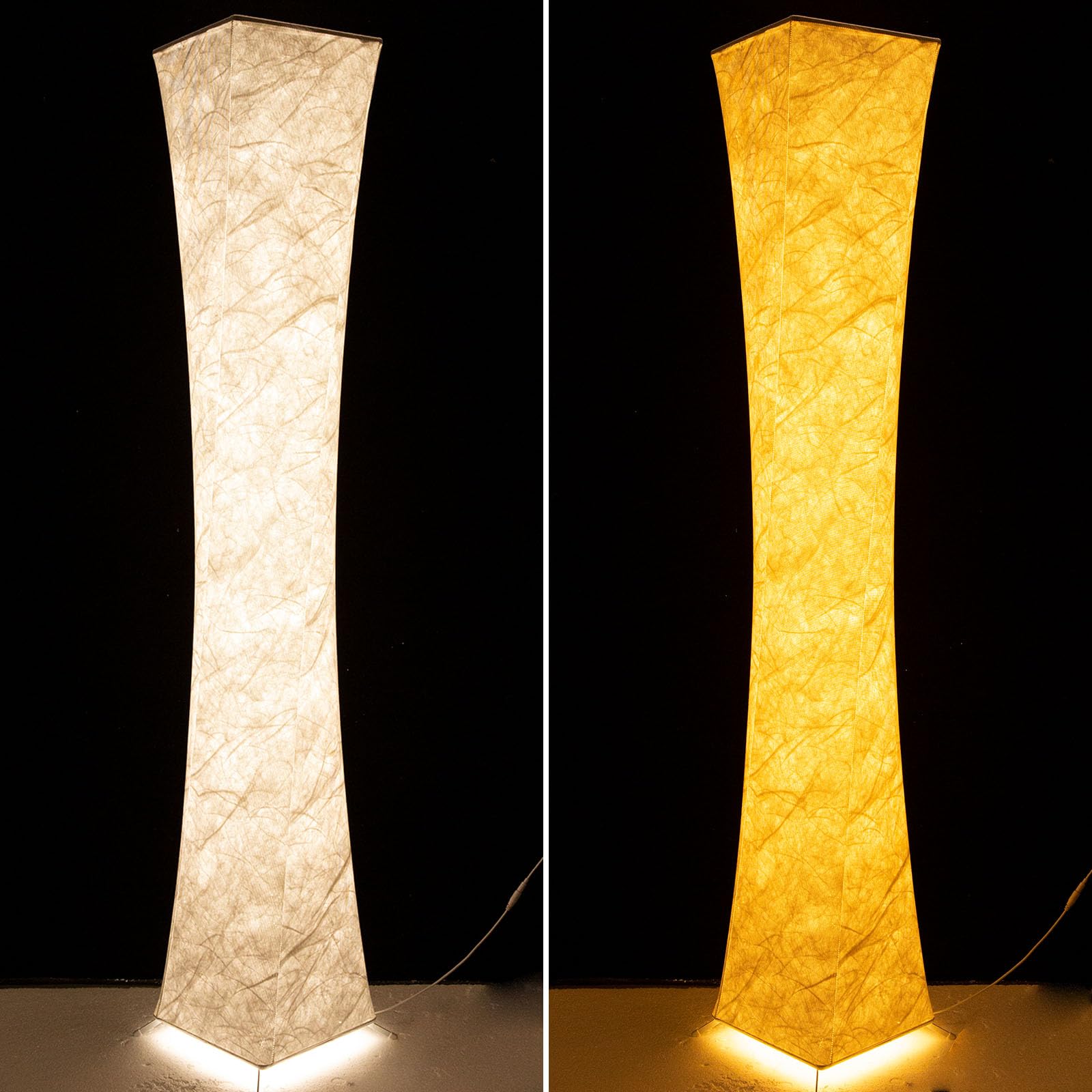ANTENLICHT RGB Stehlampe Wohnzimmer Dimmbar LED Stehleuchte Stoff Weiß | Farbspiel Standleuchte mit Musik Sync, Schönes Floor Lampe mit Fernbedienung/App Control für Wohnzimmer Schlafzimmer Büro