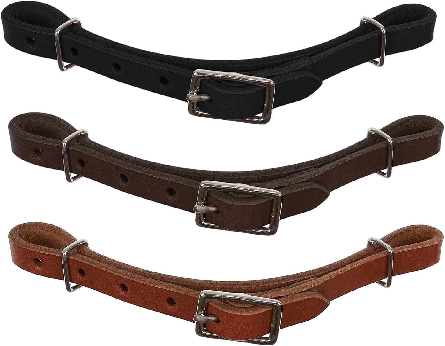 Adjustable Oiled Leather Curb Strap