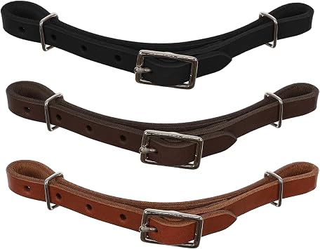 Adjustable Oiled Leather Curb Strap