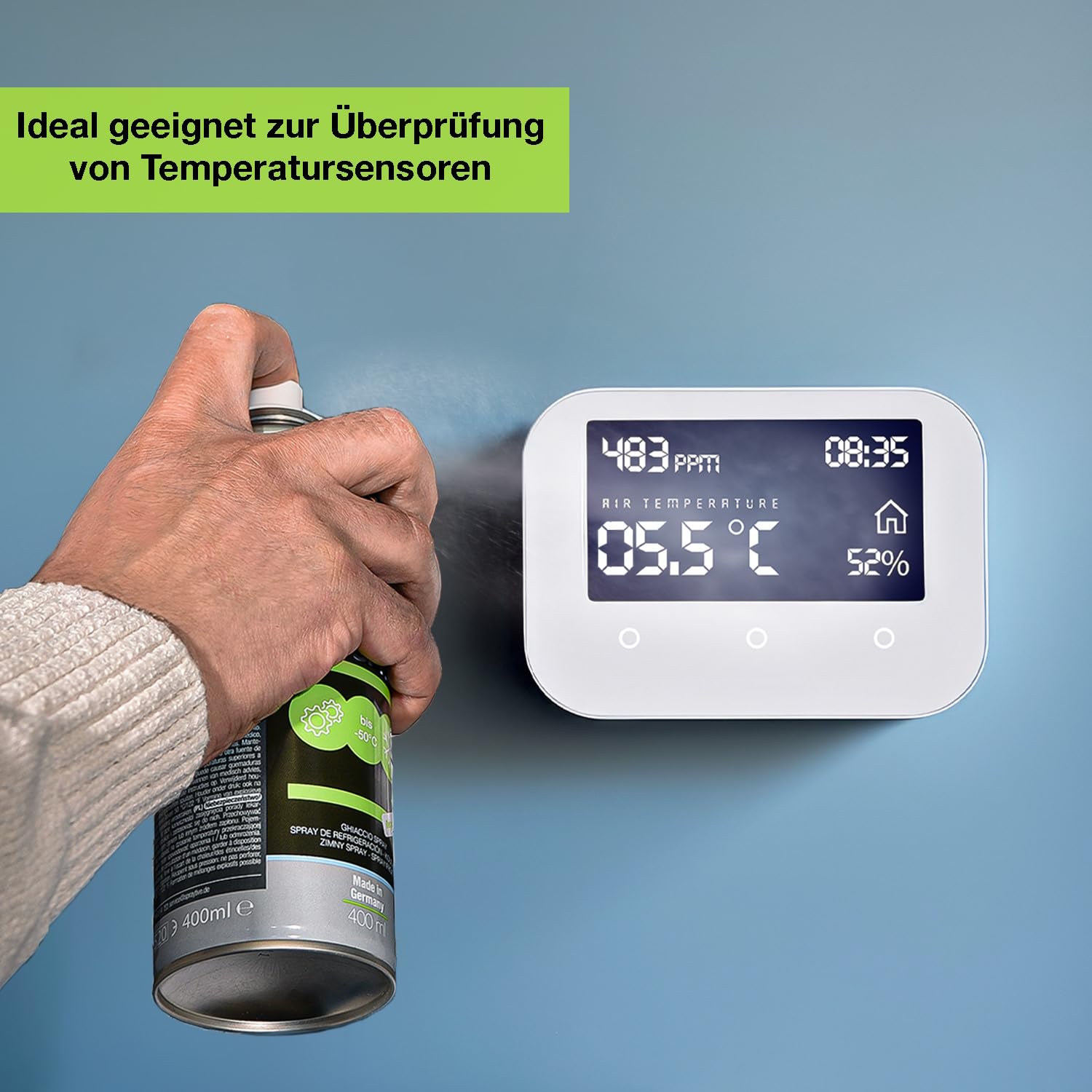 6 x 400 ml spray refrigerante officina: spray per ghiaccio fino a -50 °C + 50 cm di estensione spray – per risoluzione dei problemi, test sensori, aiuto per il montaggio in caso di