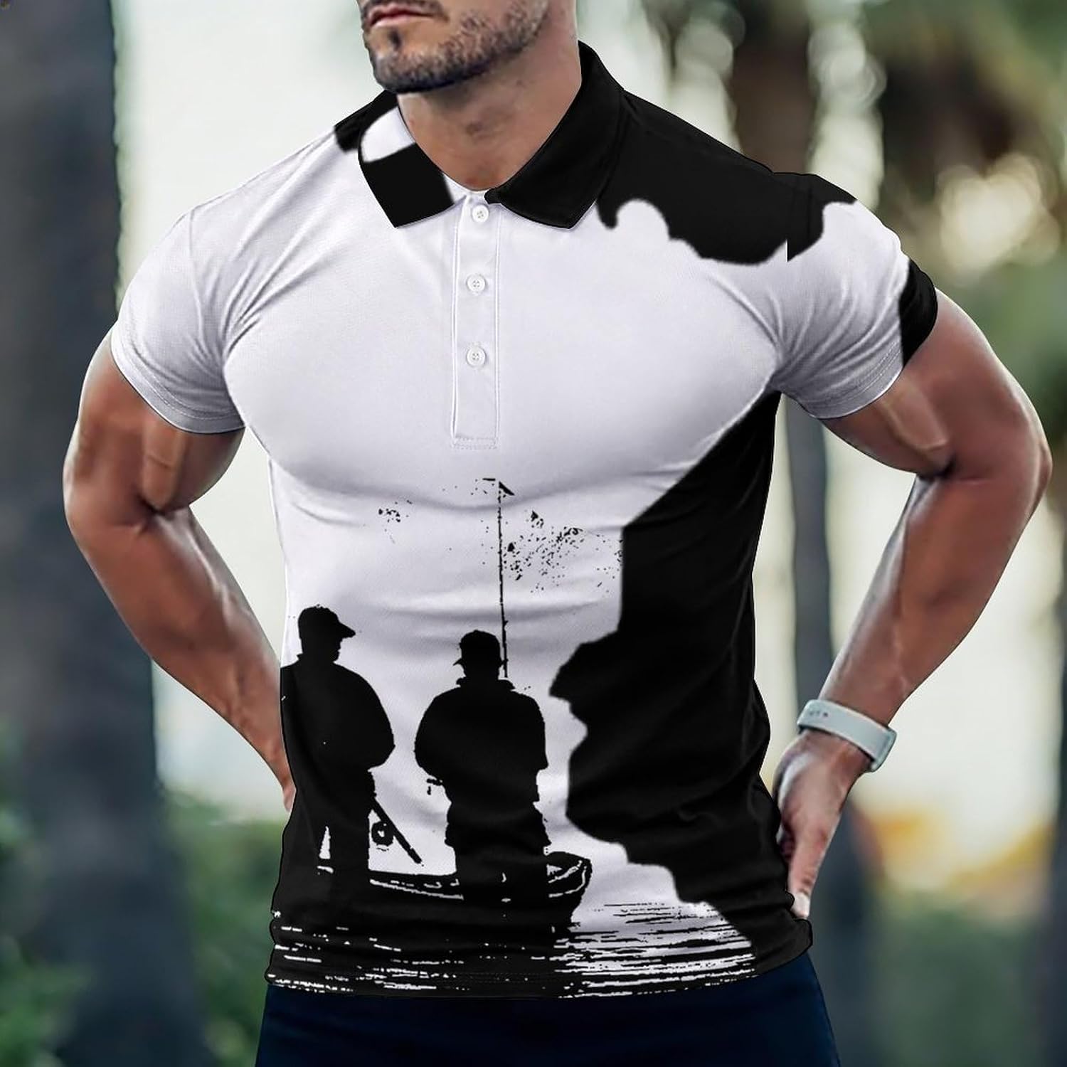 Fish Minnesota Fishing Golf Polo Shirts for Men Casual T Shirts 5X-Large