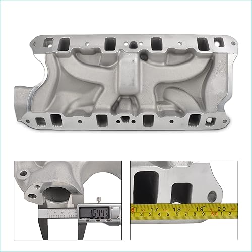 Miniatura 3 de Colector de admisión de aluminio fundido satinado de doble plano compatible con bloque pequeño Ford SBF 260 289 302