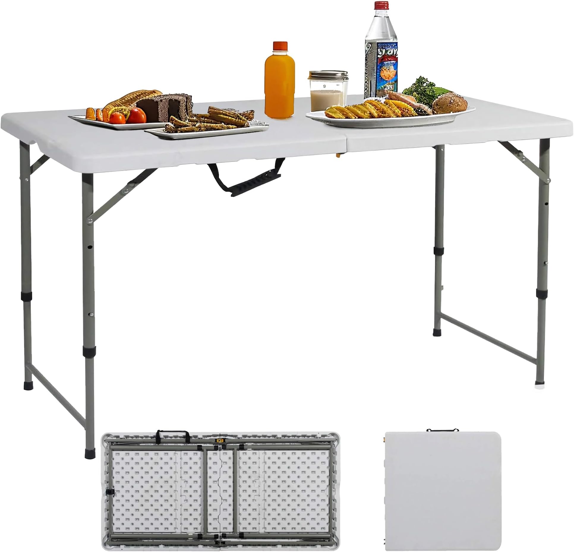 Outsunny Table de salle à manger pliante d'extérieur pour 4 personnes ...