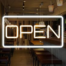ATOLS 16" x 9" Open Neon Signs, Battery or USB Powered LED Neon Open Sign with USB Plug &13.1 Extension Cord for Business Window, Open Sign Led for Bars, Stores, Coffee Shop, Hotel, Restaurant,Salon
