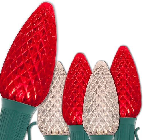 Miniatura 13 de Wintergreen Lighting 25 C9 OptiCore LED Luces Comerciales de Navidad para Exteriores – Luces de Cadena de Navidad de Servicio Pesado; Cable Verde