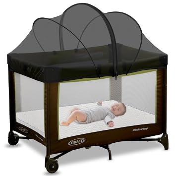 Pack and Play Cover - Crib Net Breathable Mesh Canopy with 2-Way Zipper, Keep Cats & Insects Out for Baby Bassinet/Bedside Sleeper/Travel Crib, Portable with Storage BagBlack-Large