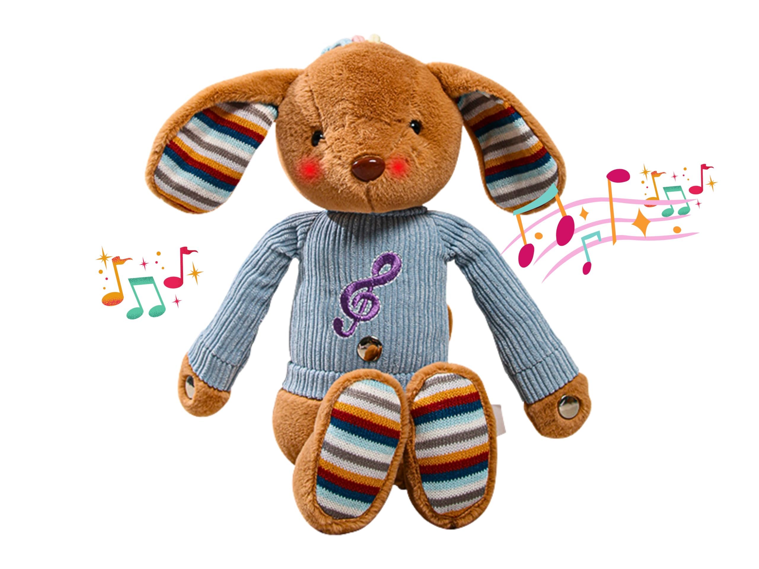 Lumio Musical Stuffed Animal Plush Toy with Lights & Sounds - Cute Interactive Toy for Newborns, and 3 6 12 to 48 Months (Puppy)