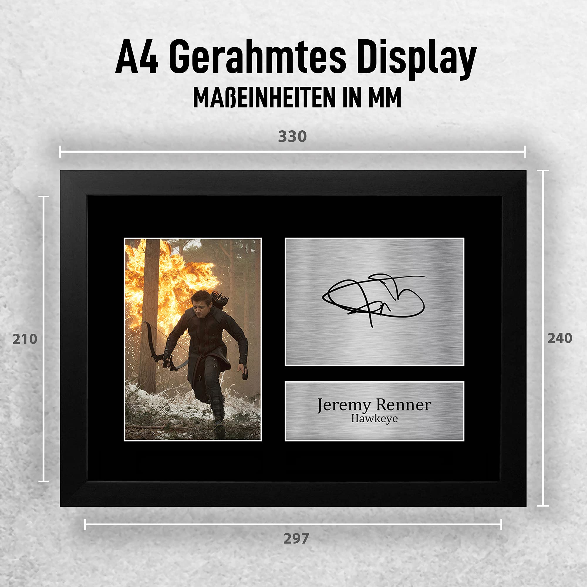 Jeremy Renner Hawkeye Autogramm Bild A4 - Rahmenbild Für Marvel Fans