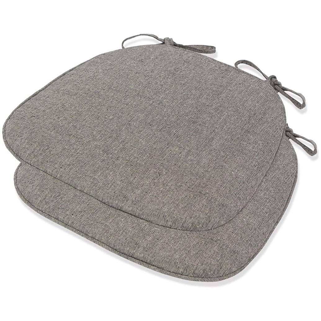 Coussin de chaise avec attaches gris 41x43 cm lot de 2 pour salle à manger