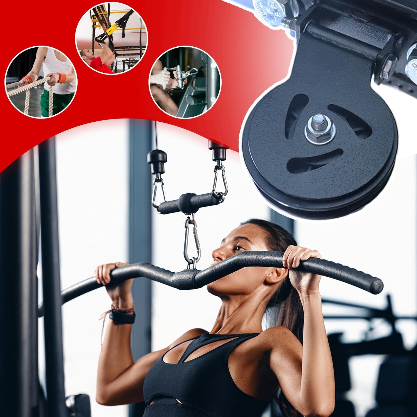 Sistema di puleggia a cavo per palestra domestica, accessorio fitness regolabile per allenamento della forza, attrezzatura versatile per esercizi efficaci