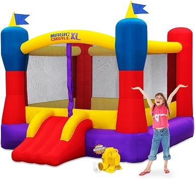 Blast Zone Magic Castle XL10 - Inflatable Bouncer with Blower - Premium Quality - Large - Holds 5 Kids - Fast Setup