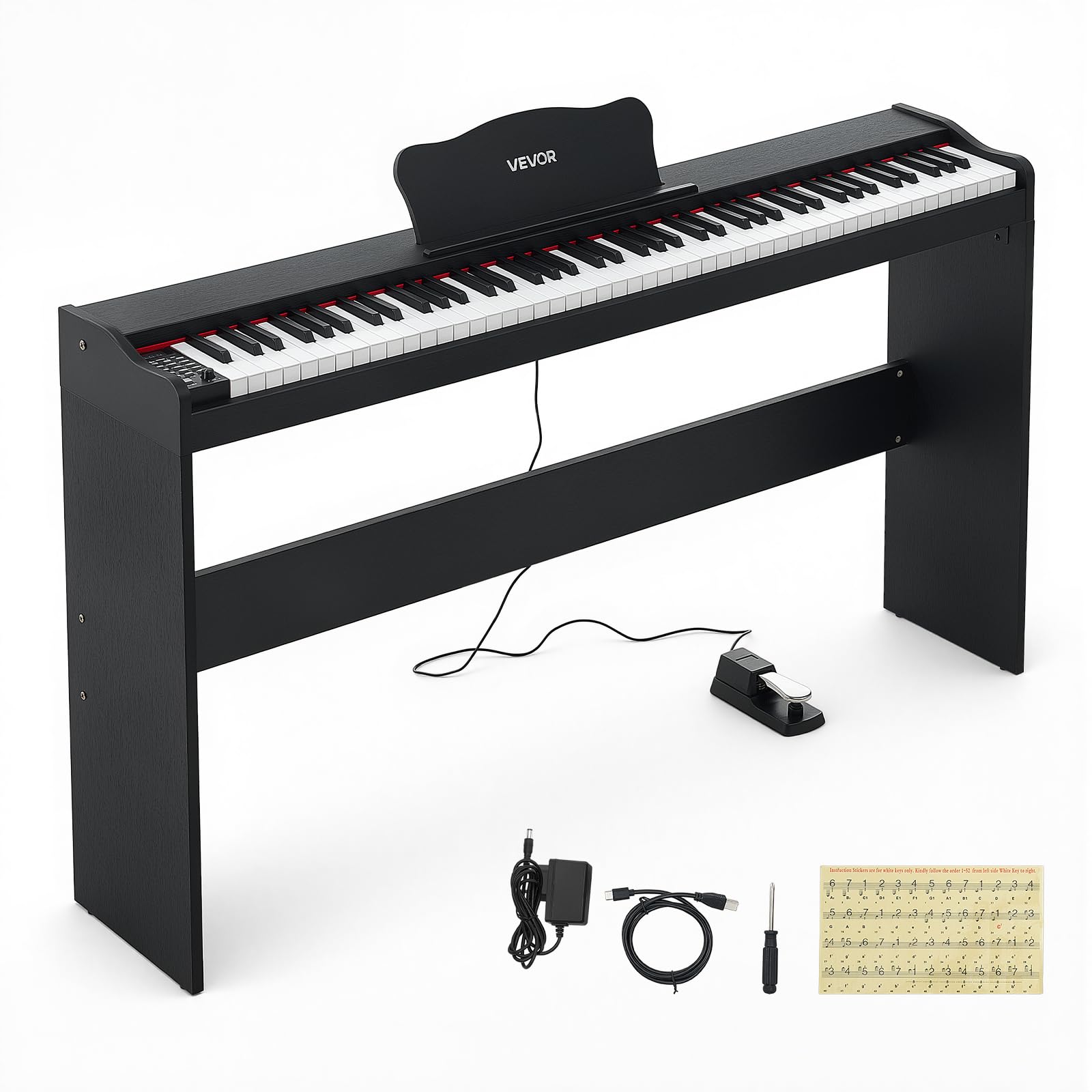 VEVOR Piano Numérique Meuble 88 Touches Semi-lestées Clavier Électronique — B0HJX2RPZM - Les Beatles, Paul McCartney, John Lennon, RIngo Starr, George Harrison VEVOR Piano Numérique Meuble 88 Touches Semi-lestées Clavier Électronique — B0HJX2RPZM