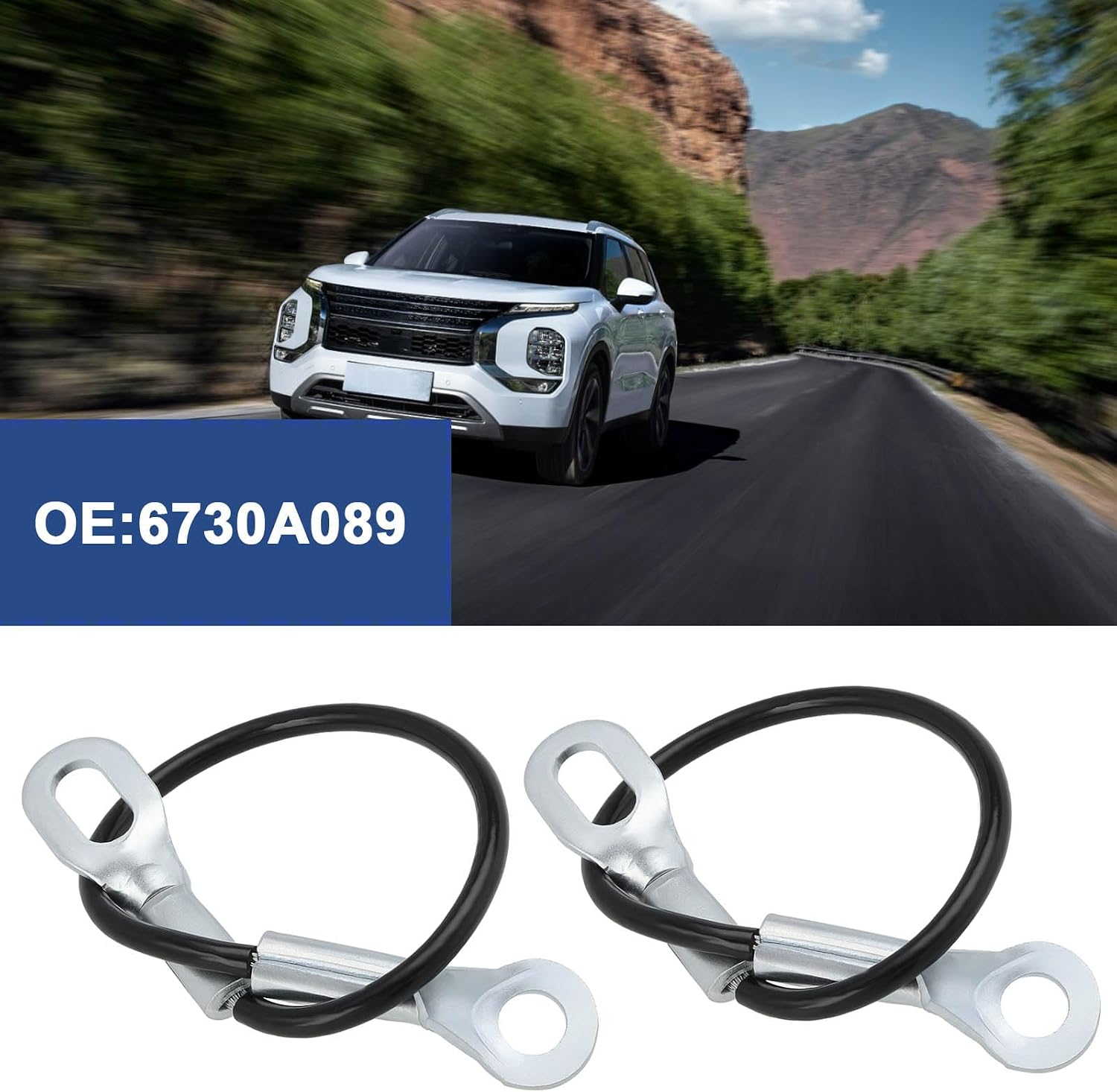 2PCS Tailgate Wire Cable Replacement Part 6730A089 Compatible with Mitsubishi L200 Triton MK5 Pre-FL 2016-2018 Heavy Duty Replacement Steel Wire for Tailgate