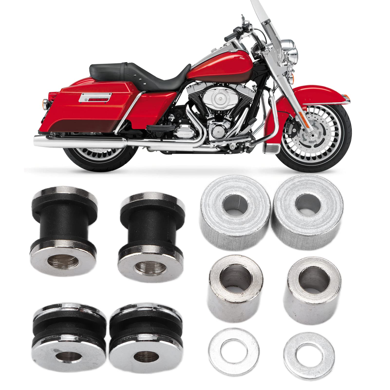 Quincaillerie de montage Sissy Bar, Kit de matériel d'amarrage durable antirouille Sissy Bar Remplacement d'installation facile pour Touring 1997‑2008 pour moto