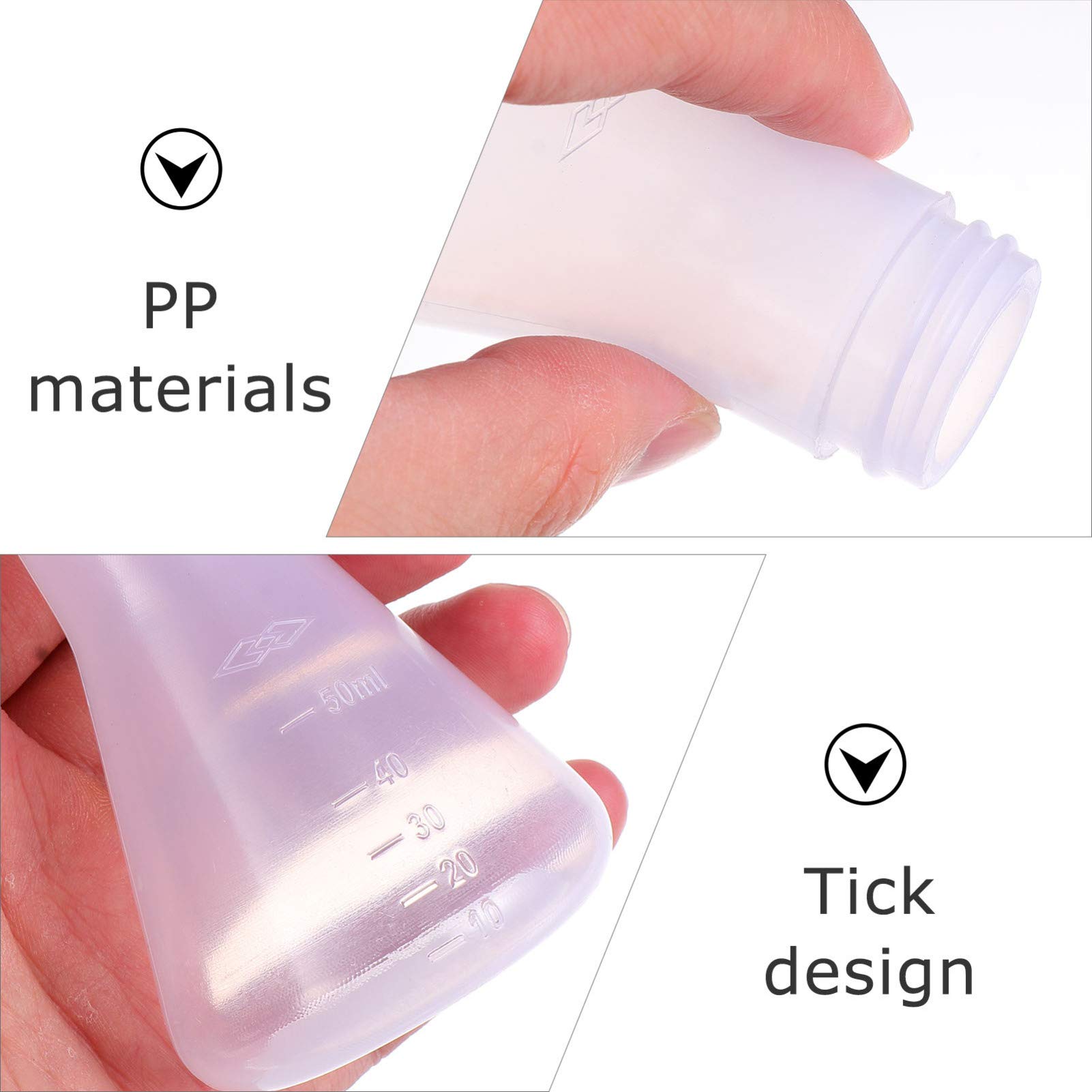 Stück 50 ml Kunststoff-Erlenmeyerkolben mit Deckel Enghals-Erlenmeyerkolben Chemisch abgestufte Messflüssigkeits-Probenflasche wissenschaftliche Laborwerkzeuge Stück 50 ml Kunststoff-Erlenmeyerkolben mit Deckel Enghals-Erlenmeyerkolben Chemisch abgestufte Messflüssigkeits-Probenflasche wissenschaftliche Laborwerkzeuge