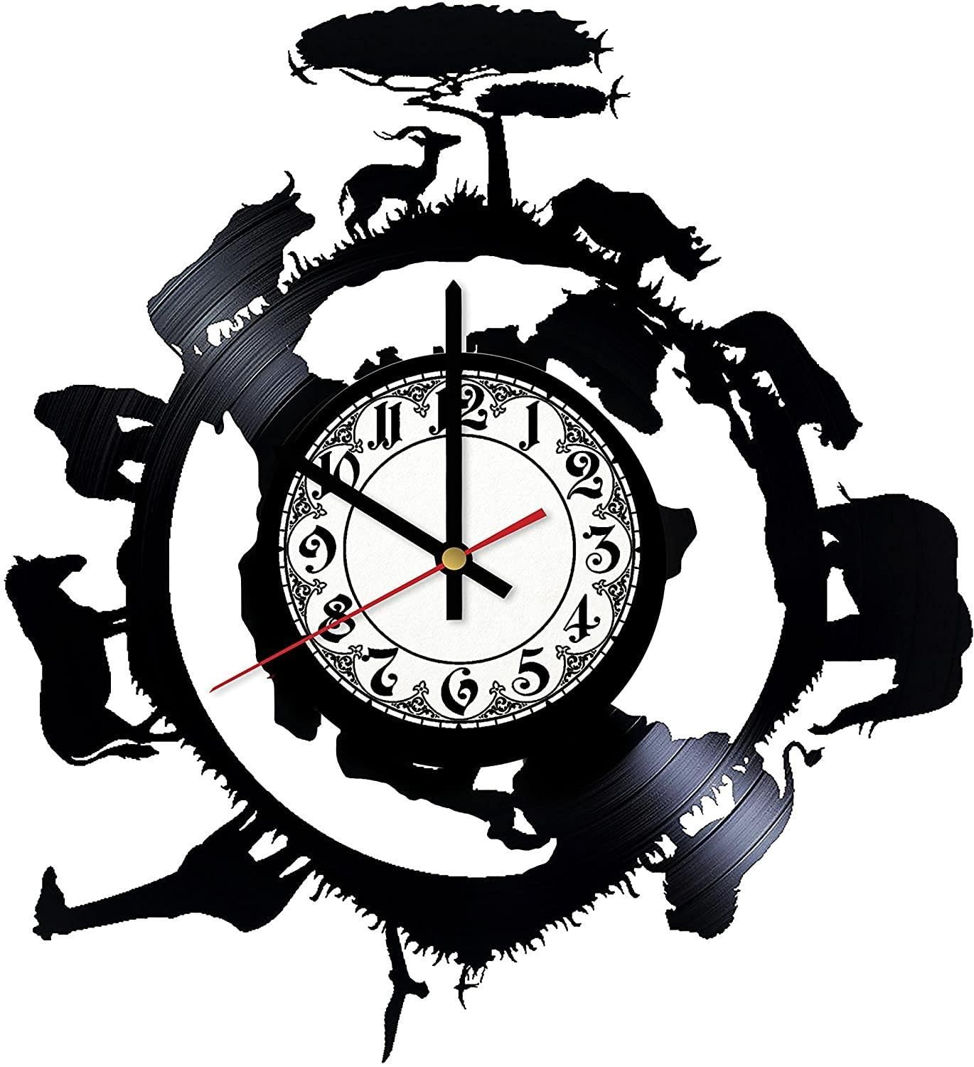 Horloge murale savane africaine décoration murale salon cosy