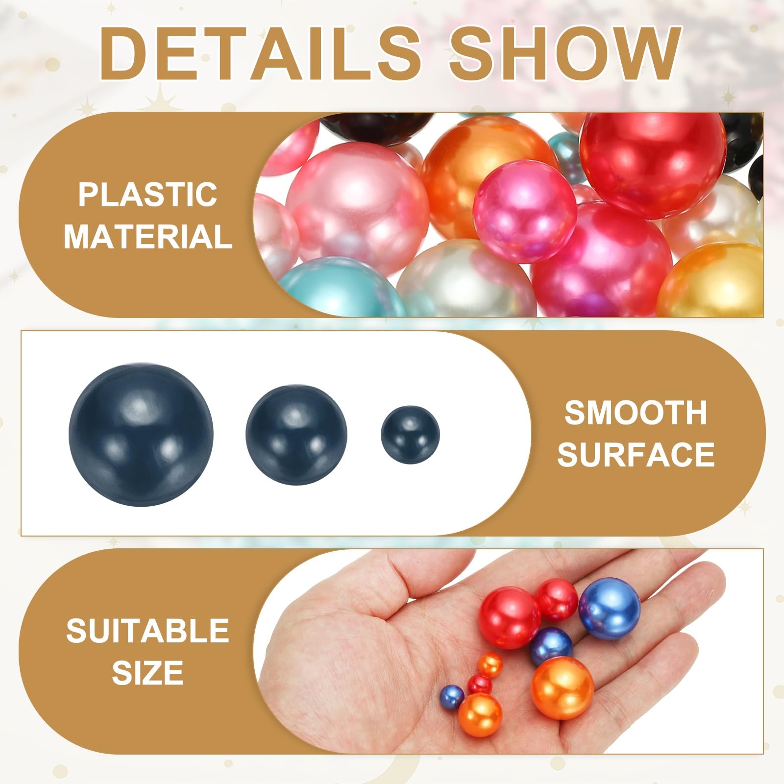 PATIKIL 8/14/20 mm Faux Pearls Beads - Image 3