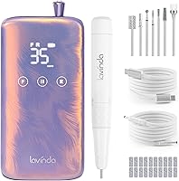 Vista 10 de Lavinda Lámpara de uñas de 48 W, luz UV inalámbrica recargable para uñas de gel, secadora de uñas LED con sensor automático, 4 ajustes