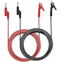 Vista 8 de Sumnacon Sonda de prueba de clip de cocodrilo para enchufe de plátano multímetro a cocodrilo, 2 unidades, 0.157 in, apilables, de silicona