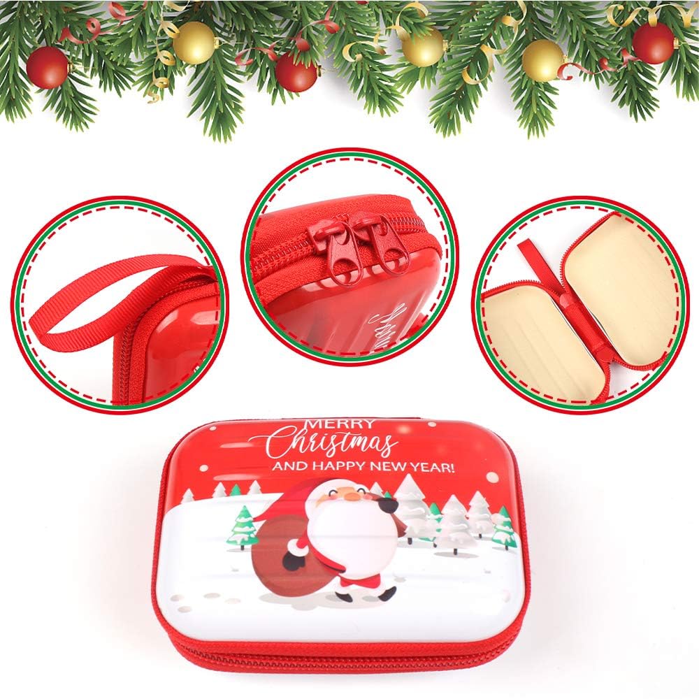 CAUTIOUS 6PCS Porte Monnaie de Noël, Porte-Monnaie Enfant Noël Boîtes à Bonbons de Noël Boîte Noël Vide Etui écouteurs pour Noël Écouteurs Chocolats Bonbons