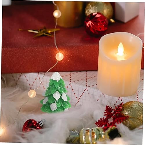 Miniatura 9 de BESTOYARD 12 mini adornos de Navidad, estatua de Feliz Navidad, decoración de tablero de Navidad, decoración en miniatura, figuras de árbol de