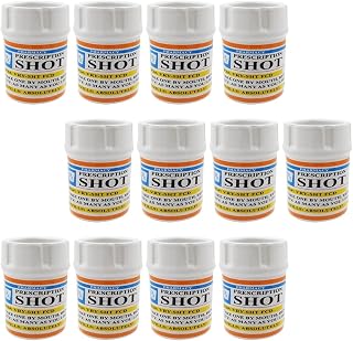 Shot Glasses Set of 12 Prescription Rx Pill Bottle Shot Glass 2 oz. Unique Funny Novelty Gag Gifts Shot Glass Sets, Great Party Shot Glasses for Vodka, Whiskey, Tequila, Secret Santa (12 Pack)