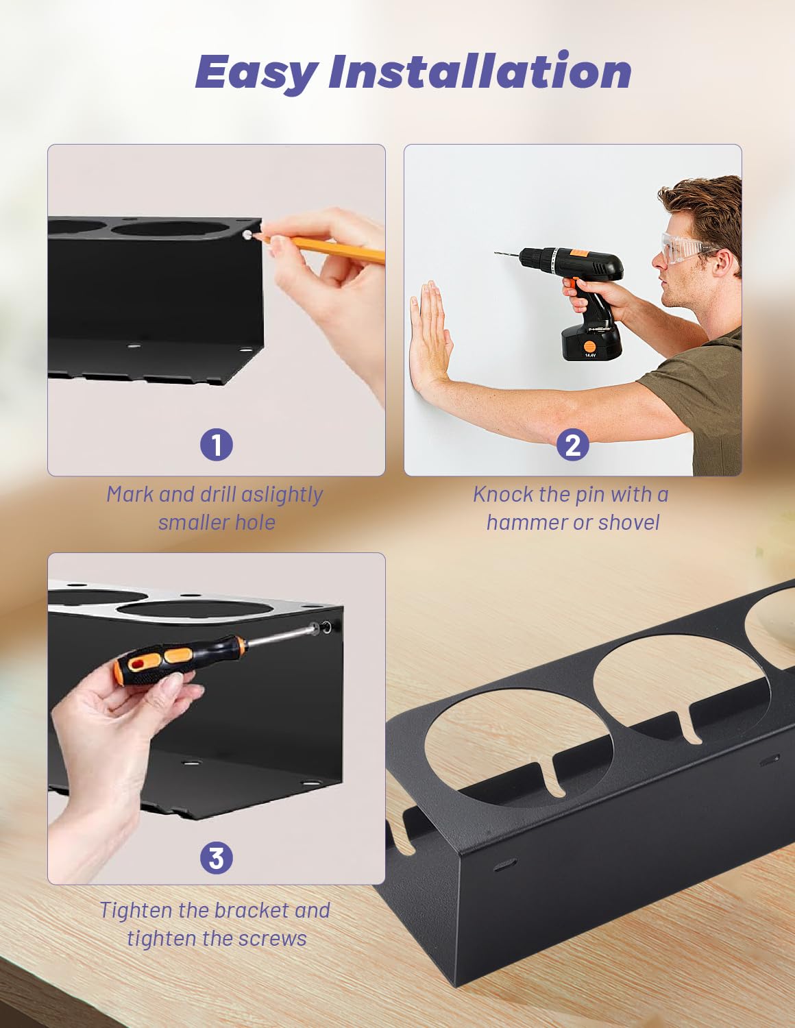 Dosenhalter, Spraydosenhalter, Sprühdosenhalter, accessori per utensili ad aria compressa per officina e garage, spazio per 5 bombolette spray e 6 bombole d'aria compressa 1 pezzo
