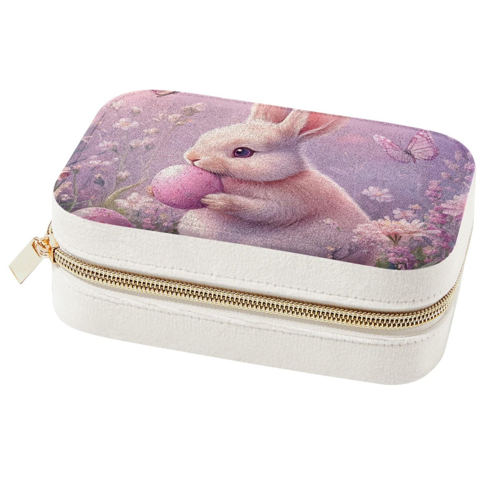 Boîte à bijoux œuf de lapin violet, cadeau de demoiselle d'honneur