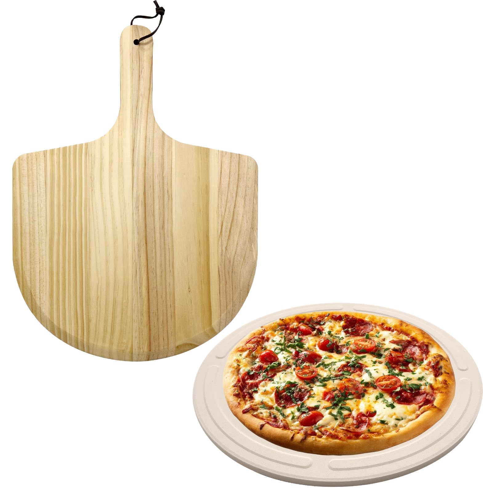 30x30cm Pizzastein für Backofen & Gasgrill Pizzaschieber ausgezeichnet Backofenstein Pizza Stein Für knusprigen Boden & saftigen Belag