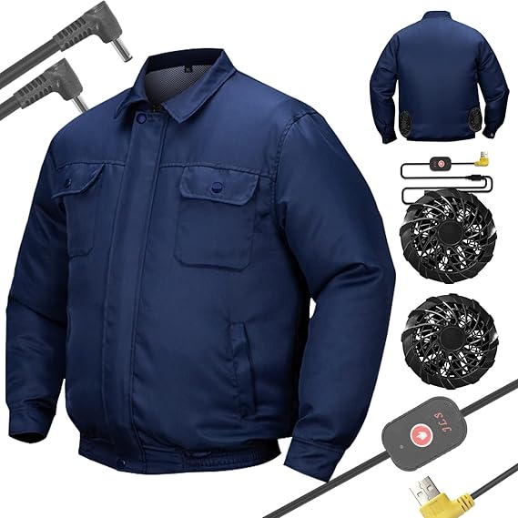 Amazon Co Jp 空調作業服 ファン付き 作業着 長袖 セット Usb 扇風機付き 作業服 服のみ ジャケット 空調ウェア レディース メンズ 夏用 綿 ゴルフ 釣り 熱中症対策 バッテリー 別売り ファッション