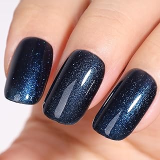 Midnight Blue Glitter Gel Nail Polish​​, One-Stroke Full Coverage, 21-Day Non-Chip & Intense Shimmer, for Evening Parties -G147