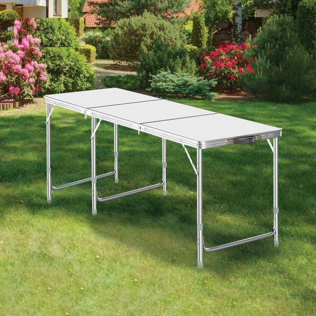 MantraRaj 6FT Portable Adjustable Aluminium Alloy Folding Table Camping
