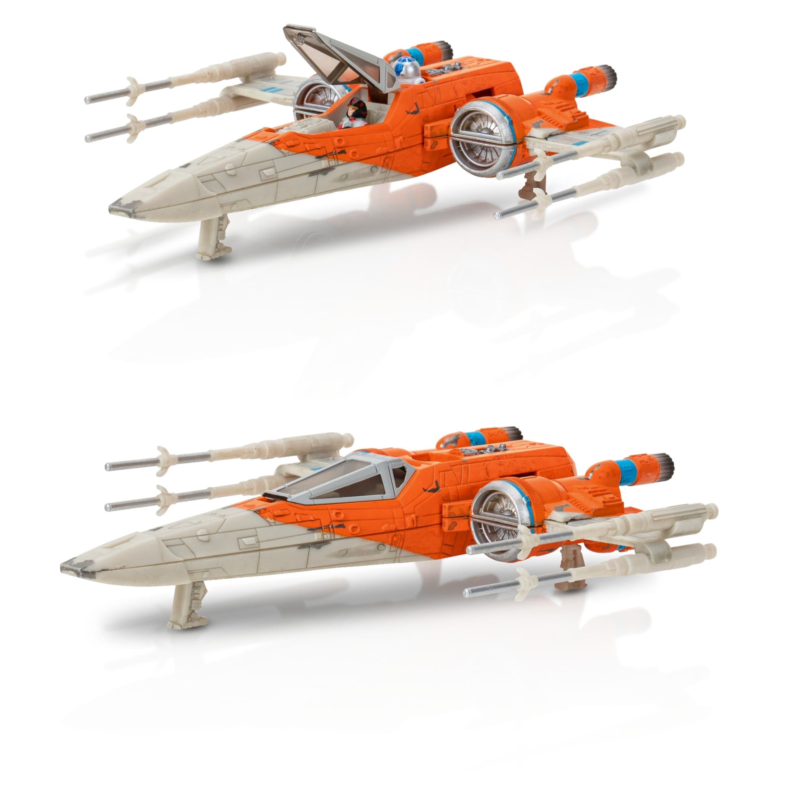 Bizak Star Wars Galaxy Squadron Schiff T70 Xwing Orange Medium, Maßstab 12 cm mit 1 Figur, offizielles Lizenzprodukt, für Sammler der Saga Fans (62610330)