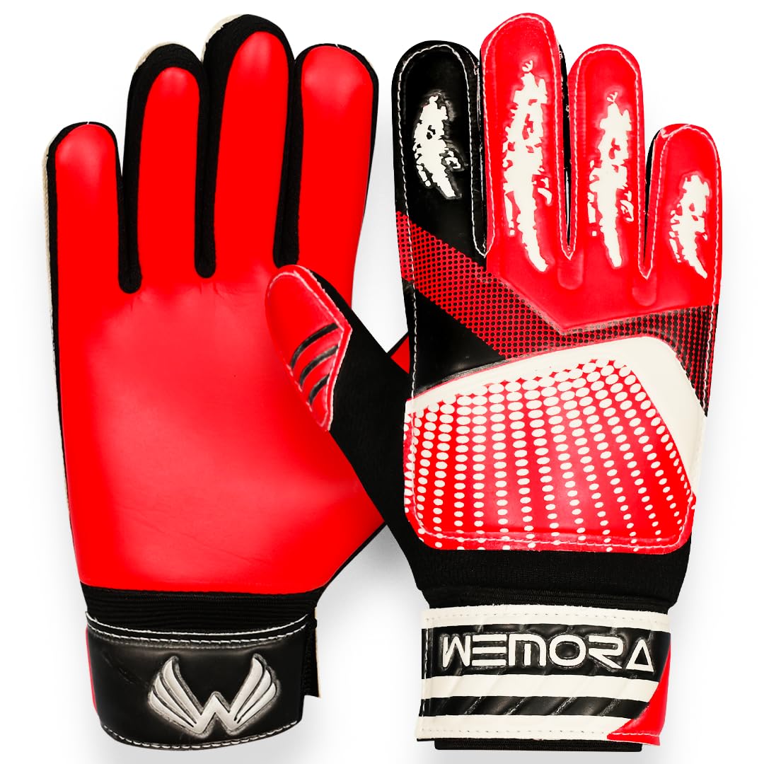 WEMORA Soccer Goalie Gloves for Kids Youth Junior Boys 4mm Anti Slip